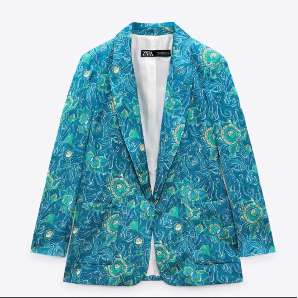 ZARA printed multicolored blazer NWT XS